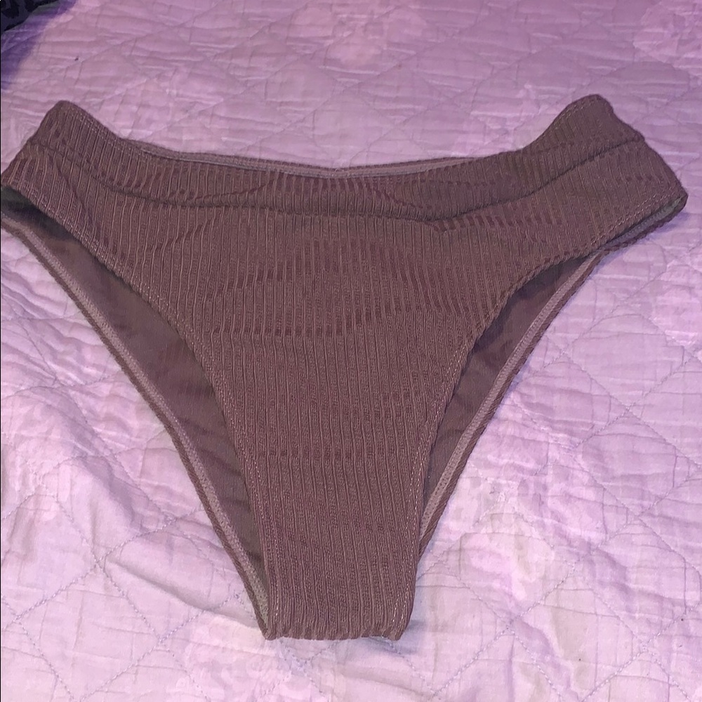 SHEIN Brown Ribbed Bikini Bottom